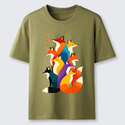Tokyo-Tiger Colorful Fox Crew Classic T-Shirt