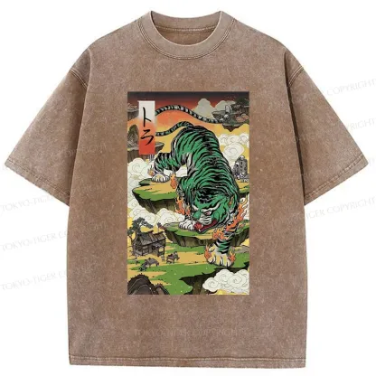 Tokyo-Tiger Fierce Tiger Washed T-Shirt