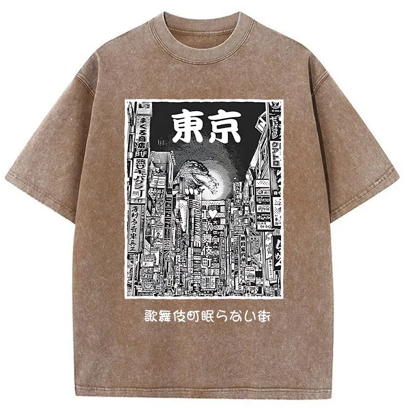 Tokyo-Tiger Tokyo Neighborhoods Washed T-Shirt