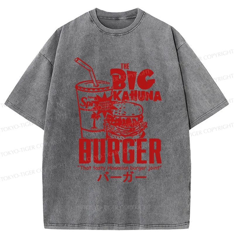 Tokyo-Tiger Tasty Hawaiian Burger Washed T-Shirt