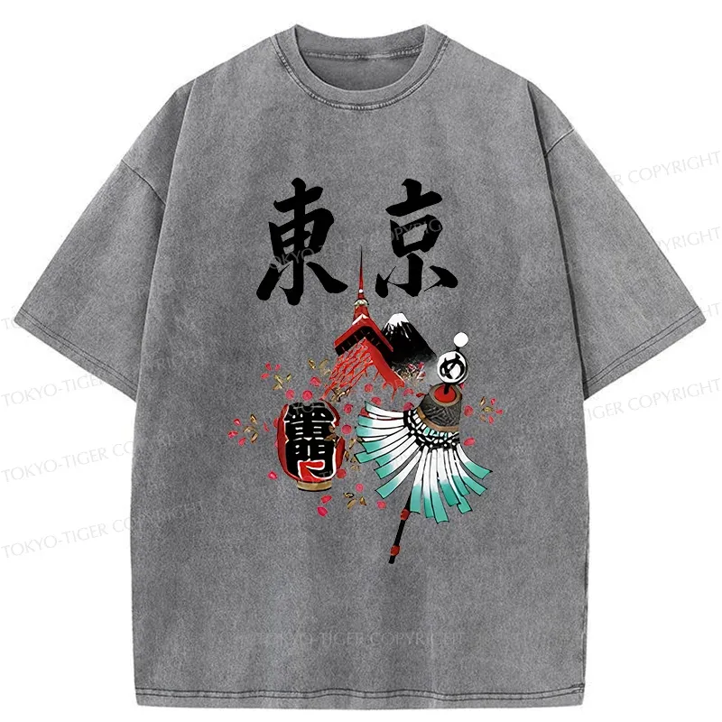 Tokyo-Tiger Tokyo Tourism Washed T-Shirt