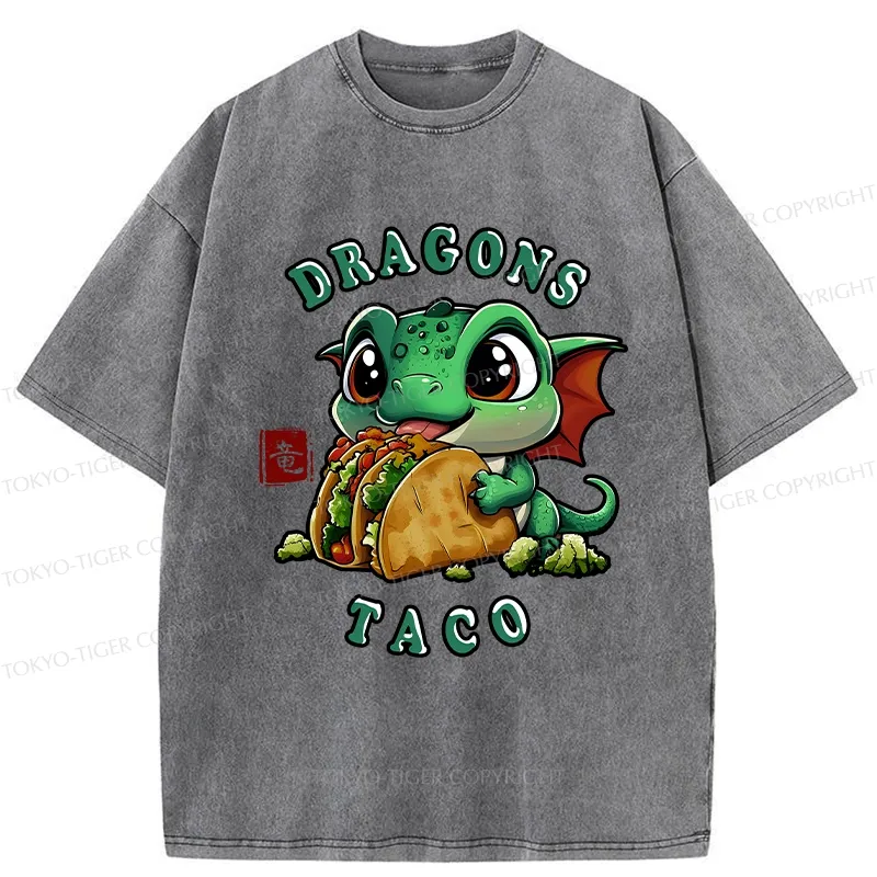 Tokyo-Tiger Dragon Taco Washed T-Shirt