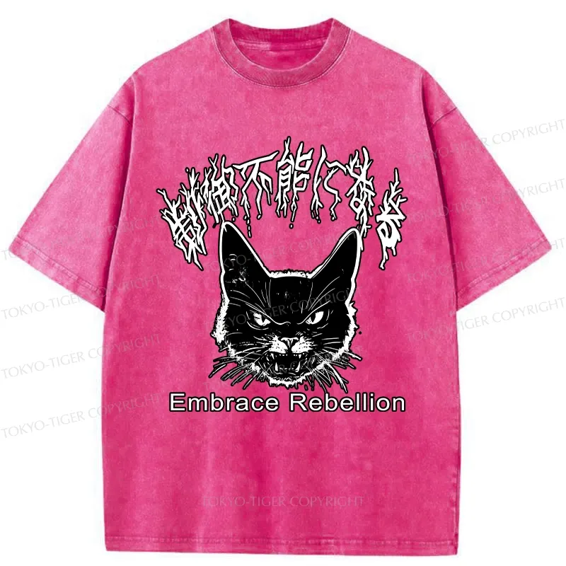 Tokyo-Tiger Embrace Rebellion Washed T-Shirt