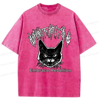 Tokyo-Tiger Embrace Rebellion Washed T-Shirt