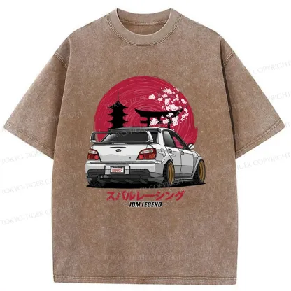Tokyo-Tiger Japanese Retro Car Washed T-Shirt