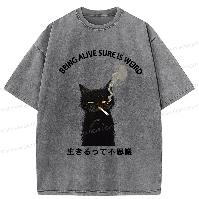 Tokyo-Tiger Being Alive Sure Is Weird Washed T-Shirt