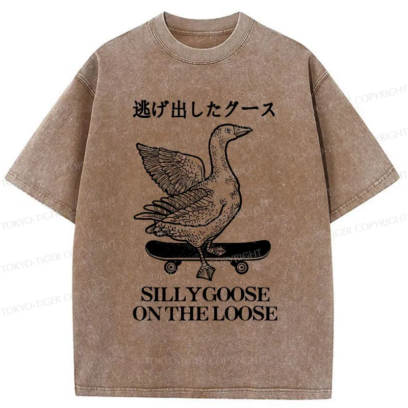 Tokyo-Tiger Skateboard Goose Washed T-Shirt
