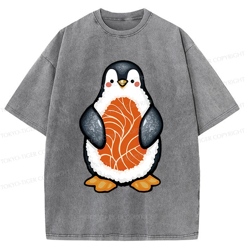 Tokyo-Tiger Penguin Sushi Washed T-Shirt