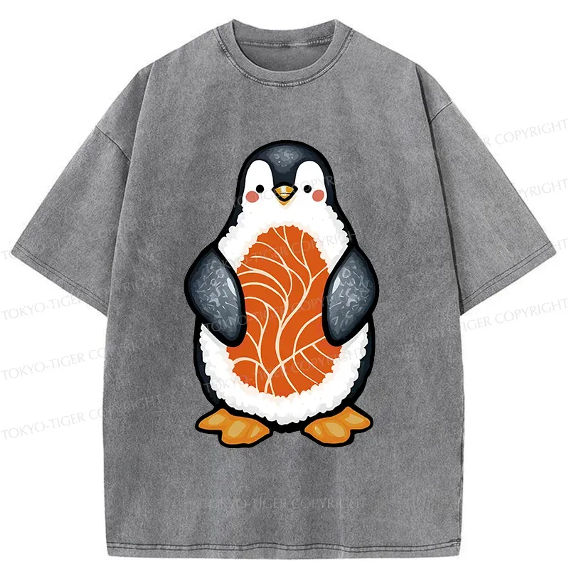 Tokyo-Tiger Penguin Sushi Washed T-Shirt