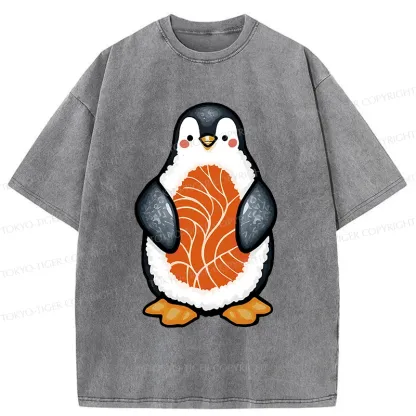 Tokyo-Tiger Penguin Sushi Washed T-Shirt