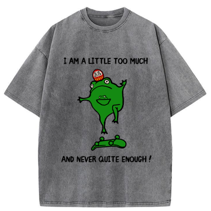 Tokyo-Tiger Funny Frog Skateboard Washed T-Shirt