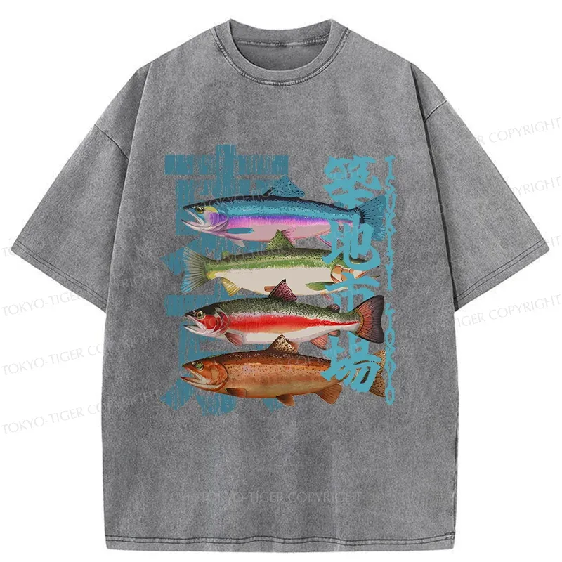Tokyo-Tiger Retro Tsukiji Market Washed T-Shirt