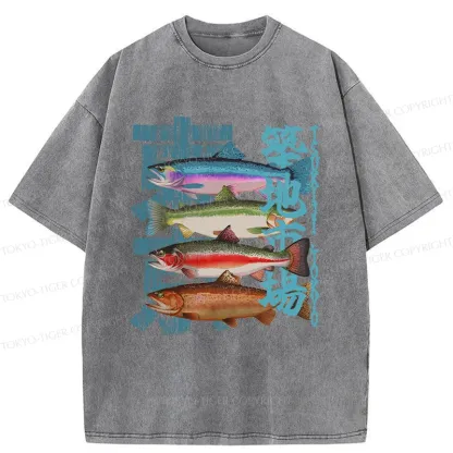 Tokyo-Tiger Retro Tsukiji Market Washed T-Shirt