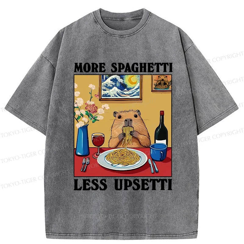 Tokyo-Tiger More Spaghetti Less Upsetti Capybara Washed T-Shirt