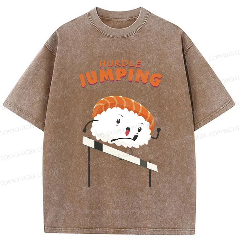 Tokyo-Tiger Hurdle Sushi Washed T-Shirt