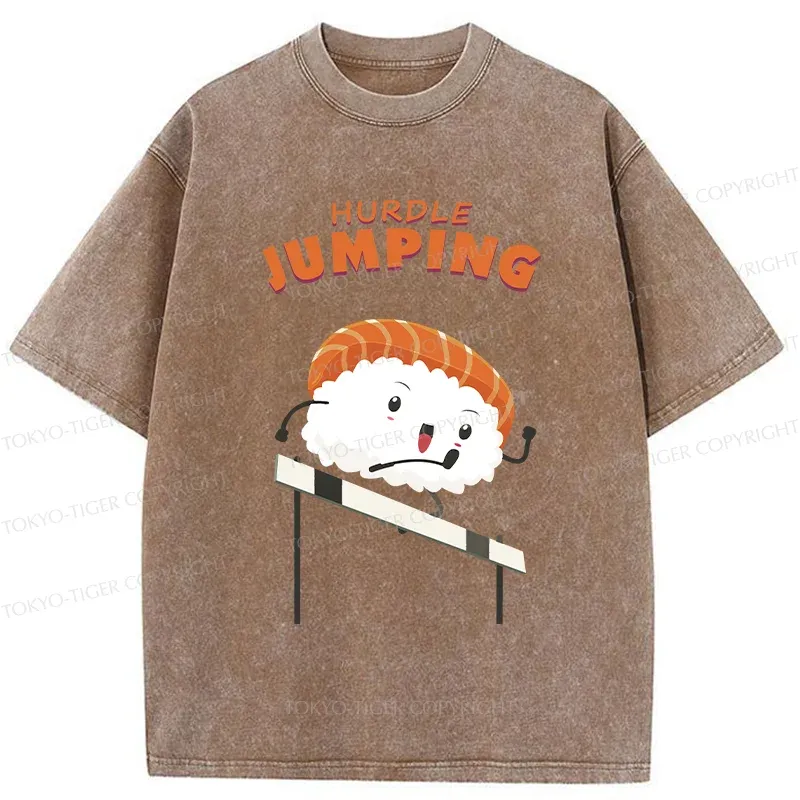 Tokyo-Tiger Hurdle Sushi Washed T-Shirt