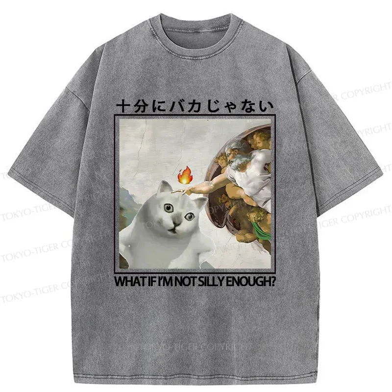 Tokyo-Tiger Stupid Cat Condemned By God Washed T-Shirt
