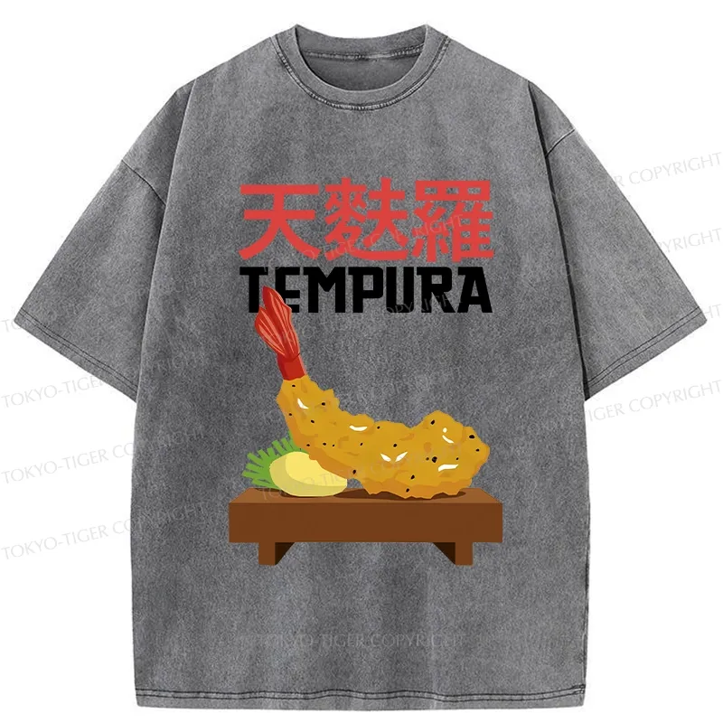 Tokyo-Tiger Shrimp Tempura Washed T-Shirt