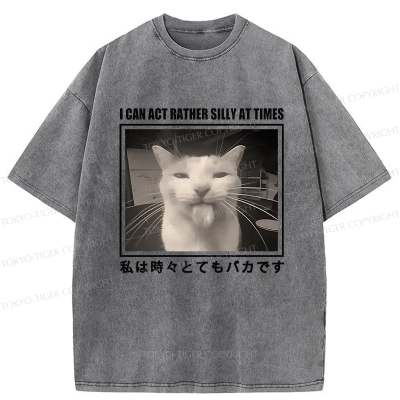 Tokyo-Tiger I Can Act Rather Silly At Times Washed T-Shirt