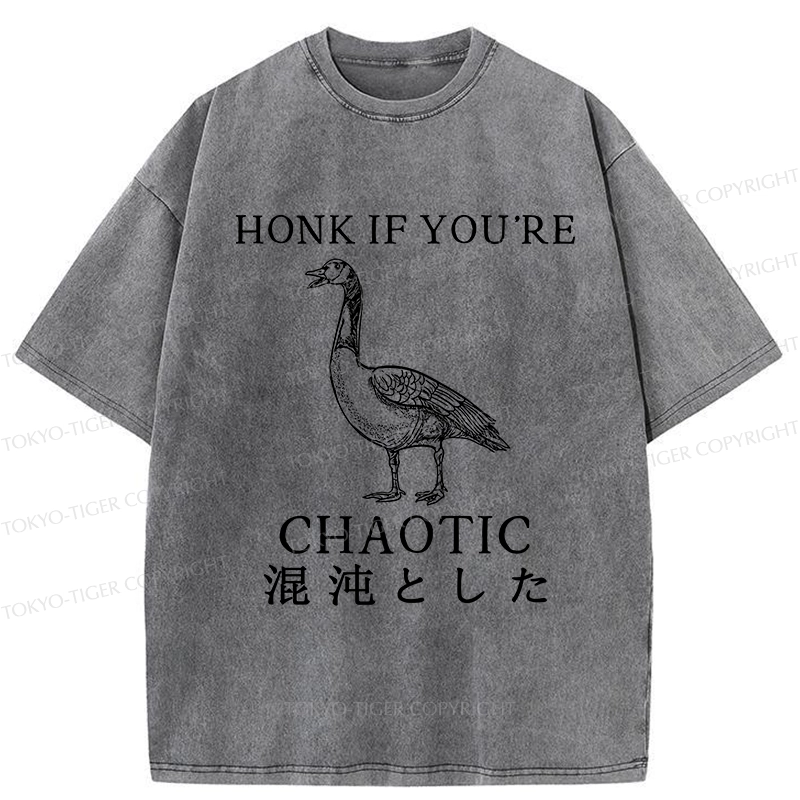 Tokyo-Tiger Honk If You're Chaotic Washed T-Shirt