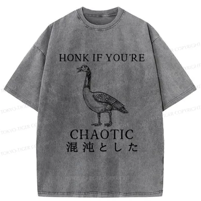 Tokyo-Tiger Honk If You're Chaotic Washed T-Shirt