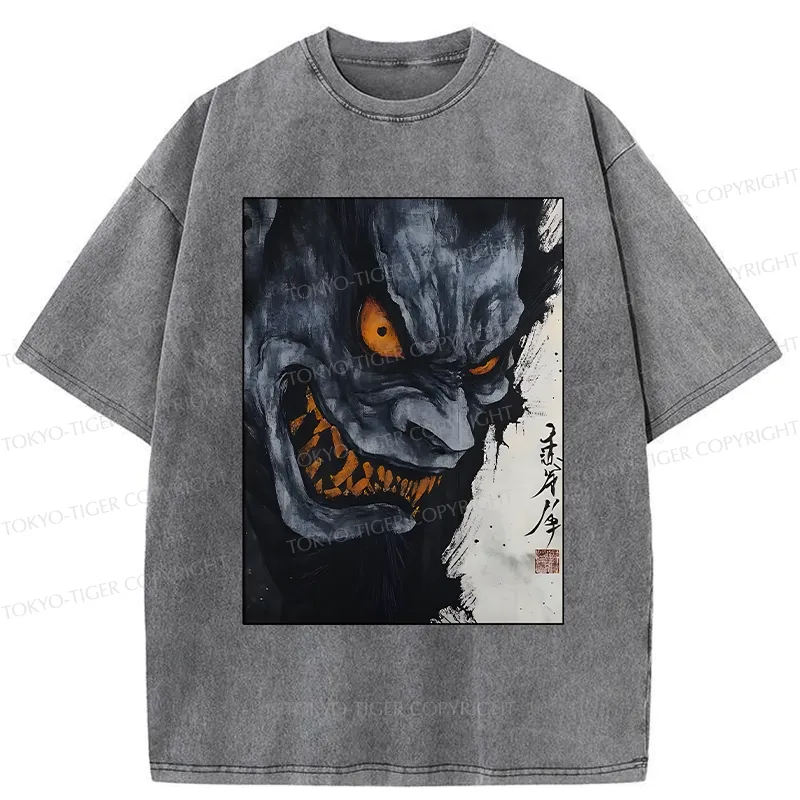Tokyo-Tiger Japanese Horror Demon Washed T-Shirt