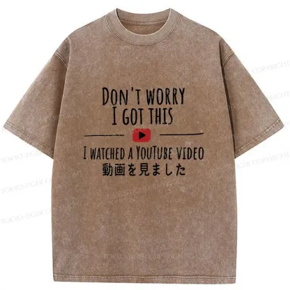 Tokyo-Tiger I Watched The Video Washed T-Shirt