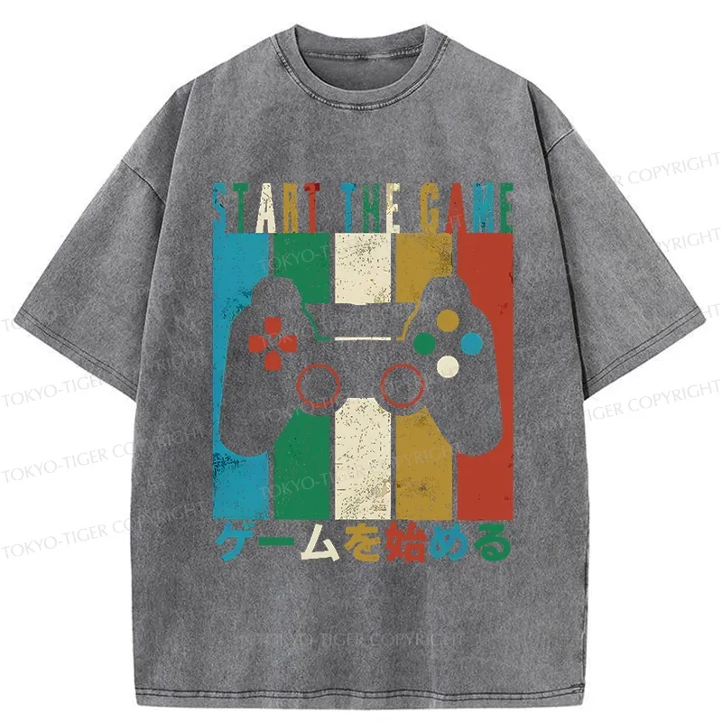 Tokyo-Tiger Start The Game Washed T-Shirt