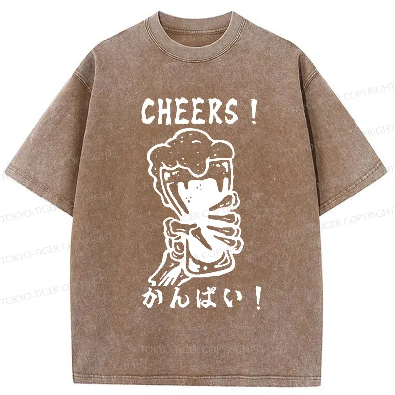 Tokyo-Tiger Cheers Together Washed T-Shirt