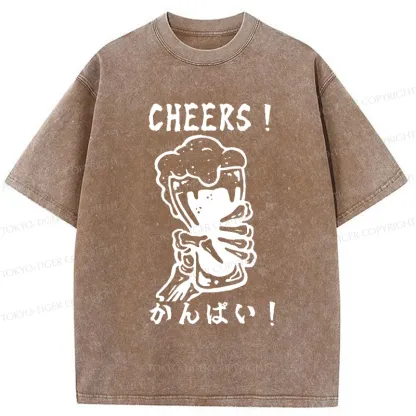 Tokyo-Tiger Cheers Together Washed T-Shirt