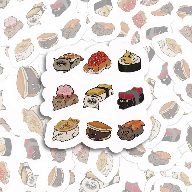 Tokyo-Tiger Cute Cat Sushi Sticker Sale