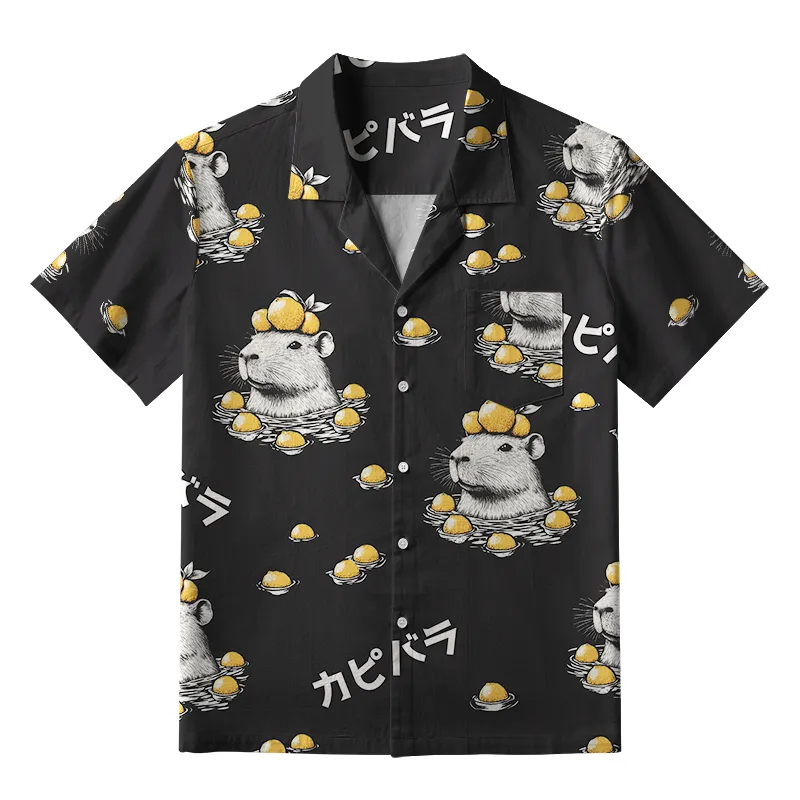 Tokyo-Tiger Cute Capybara And Lemon Aloha Hawaiian Shirt Sale