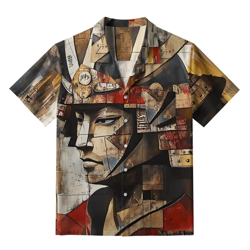 Tokyo-Tiger Abstract Japanese Samurai Aloha Hawaiian Shirt