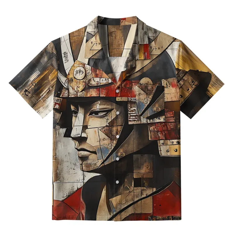 Tokyo-Tiger Abstract Japanese Samurai Aloha Hawaiian Shirt