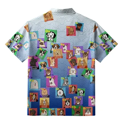 Tokyo-Tiger Funny Dog Elements Japanese Button-up Shirt