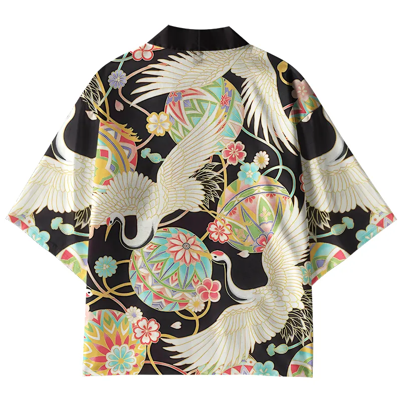 Tokyo-Tiger Japanese Crane Kimono Cardigan