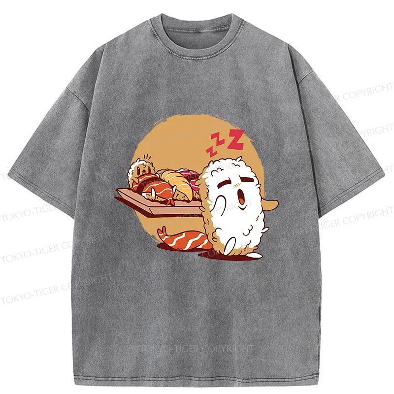 Tokyo-Tiger Sleepwalking Sushi Washed T-Shirt