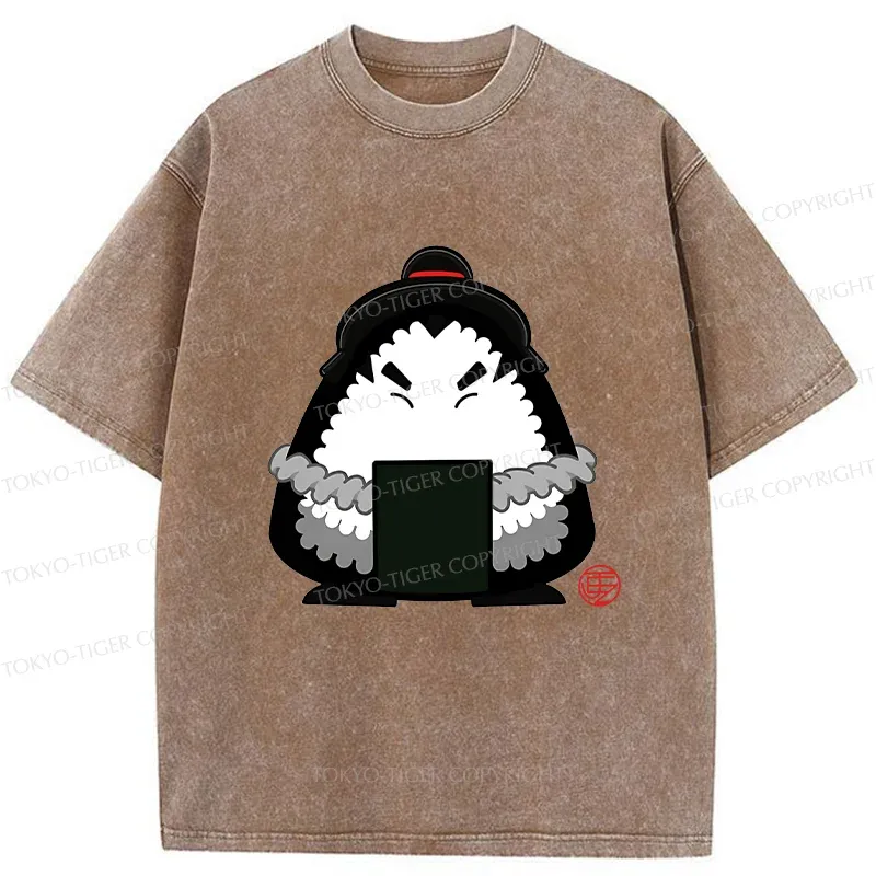 Tokyo-Tiger Onigiri Samurai Washed T-Shirt