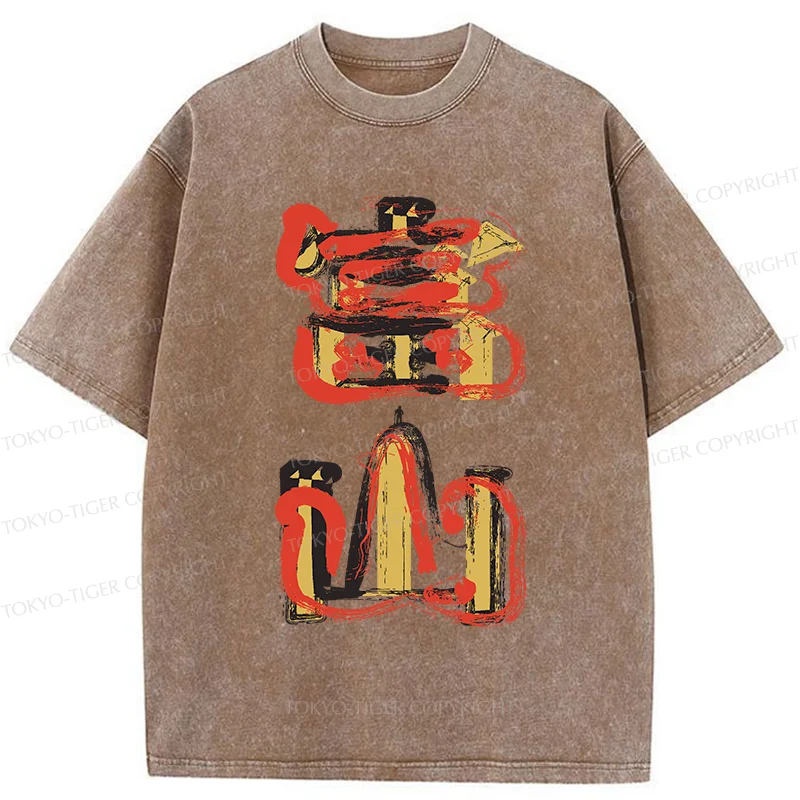 Tokyo-Tiger Toyama City Artistic Kanji Washed T-Shirt