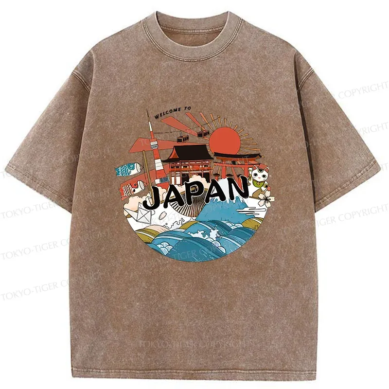 Tokyo-Tiger Welcome To Japan Washed T-Shirt