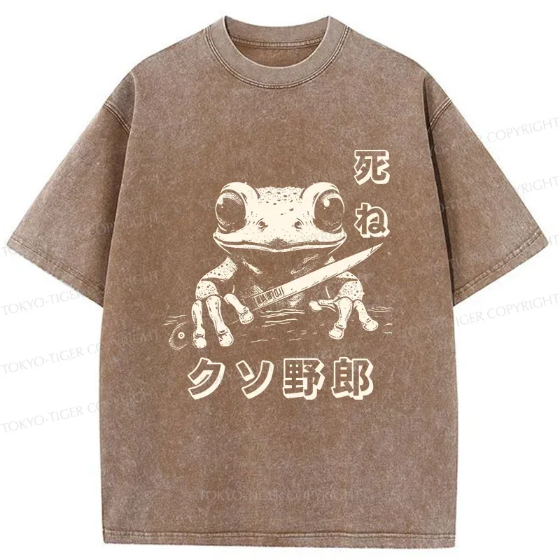 Tokyo-Tiger Frog With Knife Washed T-Shirt