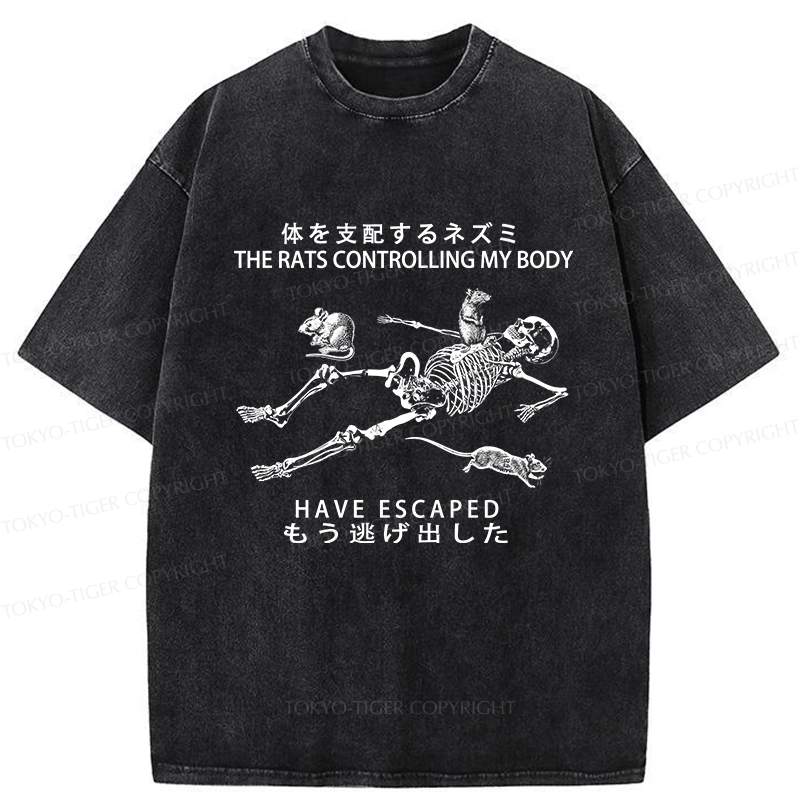 Tokyo-Tiger The Rats Controlling My Body Washed T-Shirt