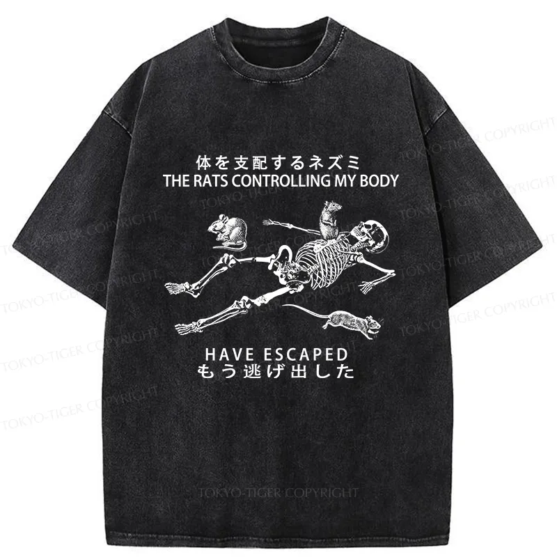 Tokyo-Tiger The Rats Controlling My Body Washed T-Shirt Sale