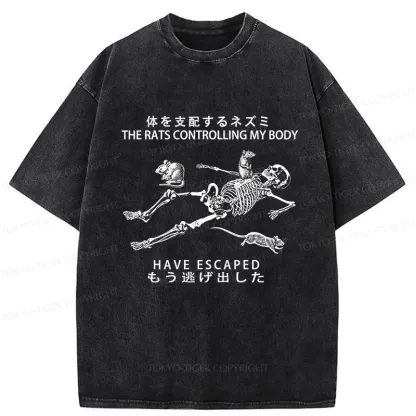 Tokyo-Tiger The Rats Controlling My Body Washed T-Shirt