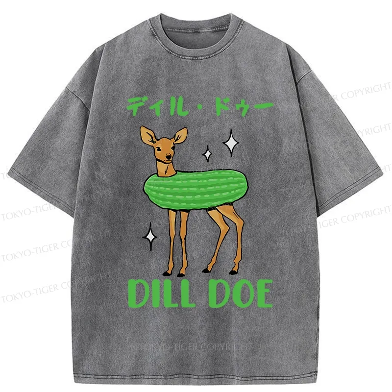 Tokyo-Tiger Dill Doe Funny Washed T-Shirt