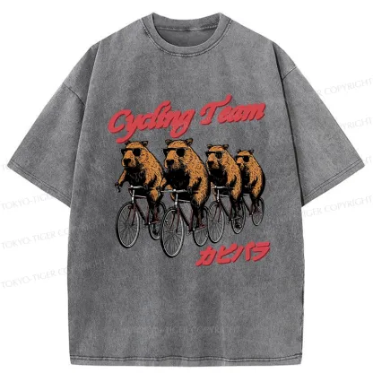 Tokyo-Tiger Capybara Cycling Team Washed T-Shirt