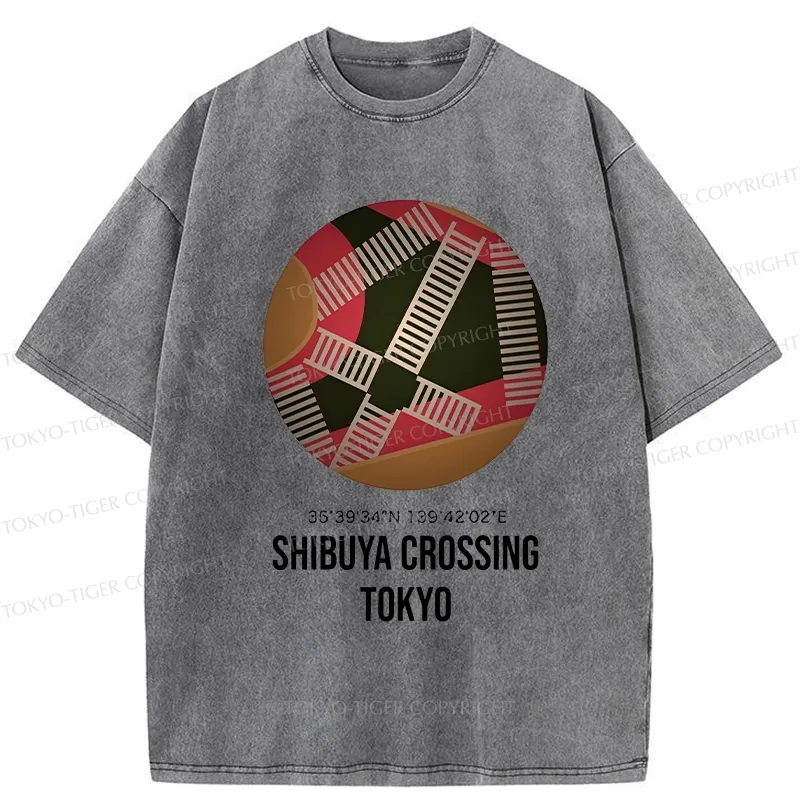 Tokyo-Tiger Shibuya Crossing Japan Washed T-Shirt