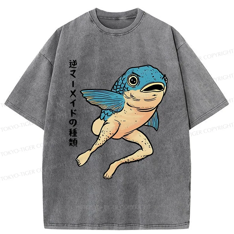 Tokyo-Tiger Types Of Reverse Mode Washed T-Shirt