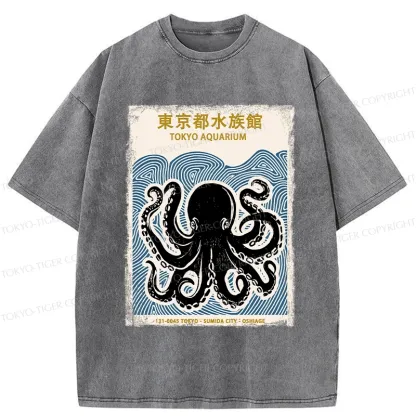 Tokyo-Tiger Tokyo Aquarium Japan Washed T-Shirt