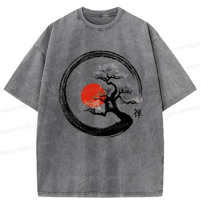 Tokyo-Tiger Vintage Bonsai Tree Washed T-Shirt